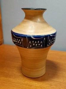 Mid Century BAY Keramik Vase 629/20 - Textured Glazed Blue banding - Picture 1 of 6