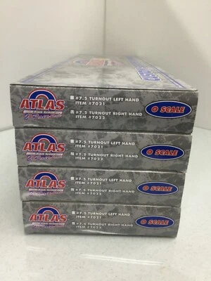 Atlas #7022 O Gauge 2-Rail #7.5 Right Hand Switch NEW (Set of 4) - Image 1 of 3