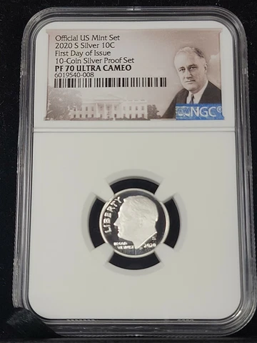 2020 S Silver 10c First Day of Issue NGC PF70 UC Cover