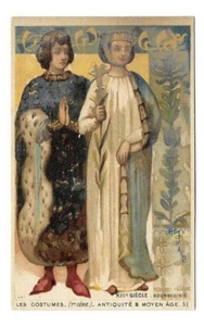 Bourgeoisie  XIIIe - Les costumes - Chromo Ville de Paris - Trade card - Imagen 1 de 2