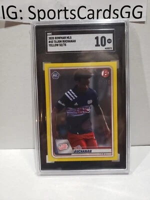 2020 Topps Bowman MLS Tajon Buchanan Yellow #/75 Rookie SGC 10 Gem #43 Inter - Image 1 of 2