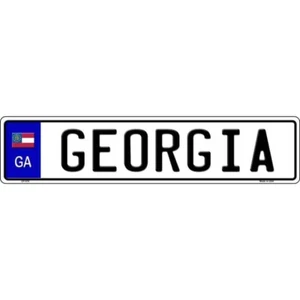 Georgia Metal European 20.5" x 4.5" License Plate Sign for Car Truck Home - Picture 1 of 1