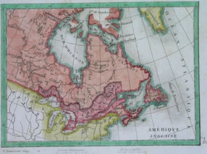 1846 RARE ORIGINAL MAP CANADA GREENLAND ONTARIO QUEBEC NOUVELLE GALLE MAINE USA - Picture 1 of 3