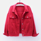 Women Lady Stretch Denim Jacket Soft Cotton Loose Plus Size Stonewash Coat gift