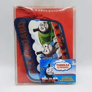 2012 Thomas & Friends 8 Novelty Invitations & Envelopes ALL ABOARD - Picture 1 of 4