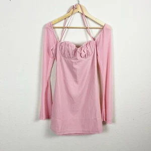 Princess Polly Dyer Sheer Sleeve Pink Mini Dress Size 6 - Picture 1 of 6
