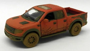 Ford F150 SVT Raptor - Muddy - Red - Kinsmart Pull Back & Go Metal Model Car - Picture 1 of 4