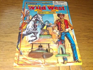 CARTA SIGILLATA #7529 BRITAINS SET 3 PEZZI & SCATOLA * COME NUOVA/INUTILIZZATA * "COWBOYS/INDIANS"WILD WEST - Foto 1 di 2