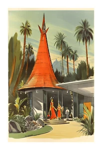 1960s Palm Springs Tiki Theme Mid Century Modern Art Print aq9 - Picture 1 of 2