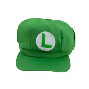 Green Luigi Super Mario Bros Hat Cap Fancy Dress Game Italian Plumber Costume - Picture 1 of 1