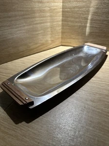 KROMEX Vintage MCM Tray Mid Century Modern Serving Platter Wood Handles 16” - Picture 1 of 8