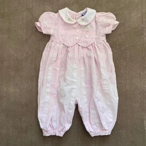 Vintage Carriage Boutiques Baby Girl Romper One Piece Pink Outfit - Picture 1 of 6