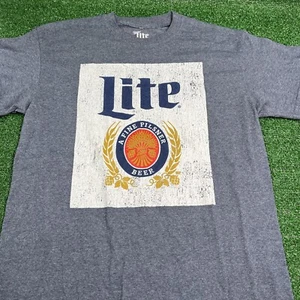 Miller Lite Bier große Dose Logo Herren blau T-Shirt Größe M - Bild 1 von 6