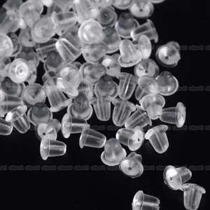 Silicone Earring Back Rubber Earrings Backs Stoppers Caps Soft Clear Ear Rings - Picture 1 of 10