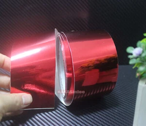 Calcomanía de acabado de vinilo cromada con espejo rojo liso de 2"" x 120"" / - Imagen 1 de 4