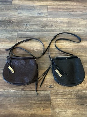 2 Vince Camuto Genuine Pebbled Leather crossbody Purse(s)  Bag 1- Brown 1- Black - image 1 of 4