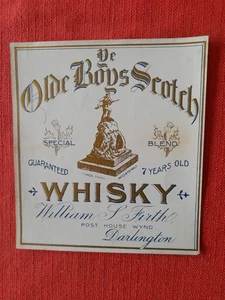 Ye Olde Boys Scotch Whisky 7 Jahre William Frith Darlington selten Vintage Etikett - Bild 1 von 2