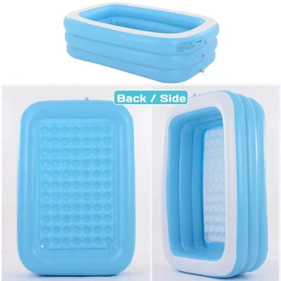 Aufblasbarer Gartenpool Rechteckig XXL Sommer Wasserspaß Erwachsene Kinder - Bild 1 von 4