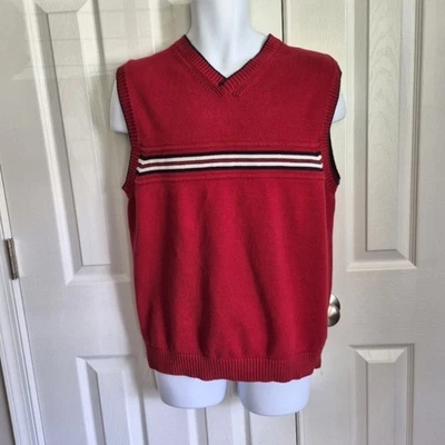 Chaleco de Colección Tommy Hilfiger Algodón Rojo Rayas Finales de los 90 o Era Y2K Para Hombres Grande Foto 1 de 4