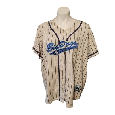 Camisa Jersey Vintage Big Dogs Abotonada Rayas Años 90 Mujer Azul Blanco 3X 22 24 Foto 1 de 4