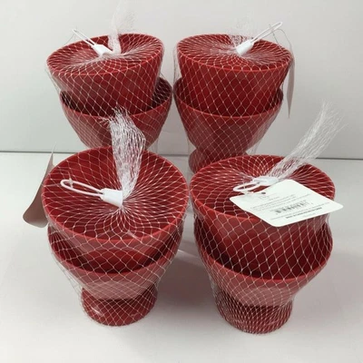 Red Kitchen Set of 8 Plastic 17oz Ice Cream Sundae Bowls Dessert Picnic Pool BBQ - Image 1 of 4