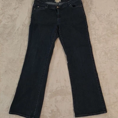 Pantalones de mezclilla para mujer Michael Kors lavado oscuro bootcut adornados talla 16 Foto 1 de 4