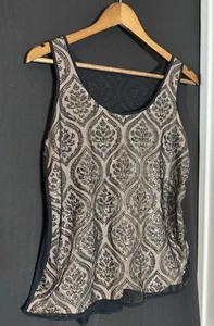 Fairy Grunge Vintage Y2K The Limited Black Sheer Sequin Mesh Tank M - Bild 1 von 6