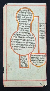 ANTIKES SELTENES ALTES SANSKRIT HANDSCHRIFTLICHES INTERESSANTES TANTRA-YANTRA-HANDSCHRIFTENBLATT. - Bild 1 von 2