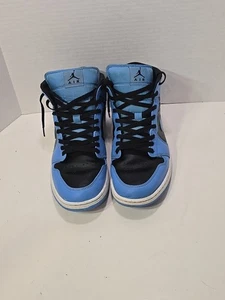 Nike Air Jordan 1 Mid University Blue Black White DQ8426-401 Size 12 UNC - Picture 1 of 9