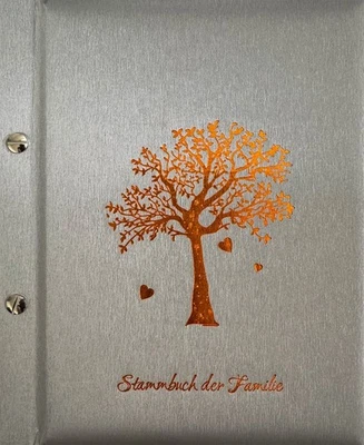 Stammbuch TENERIFFA  A5+ (18,0 x 23,0 cm), Metallic,silber, BUCHSCHRAUBEN, Ahnen - Bild 1 von 3