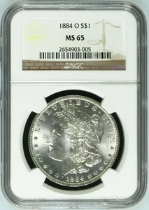 1884 O Morgan Silver Dollar NGC MS-65 - Picture 1 of 2