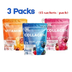 3x WINK WHITE Collagen Pink Glow + Blue HYA + Vitamin C Plus Pulver Getränk - Bild 1 von 17