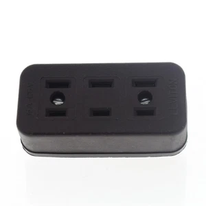 Conector adaptador enchufe hembra de 2 clavijas marrón 15A Leviton #303 tomacorriente eléctrica - Imagen 1 de 5