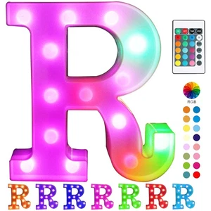 Colorful LED Marquee Letter Lights with Remote – Light Up Marquee Signs – Par... - Picture 1 of 7