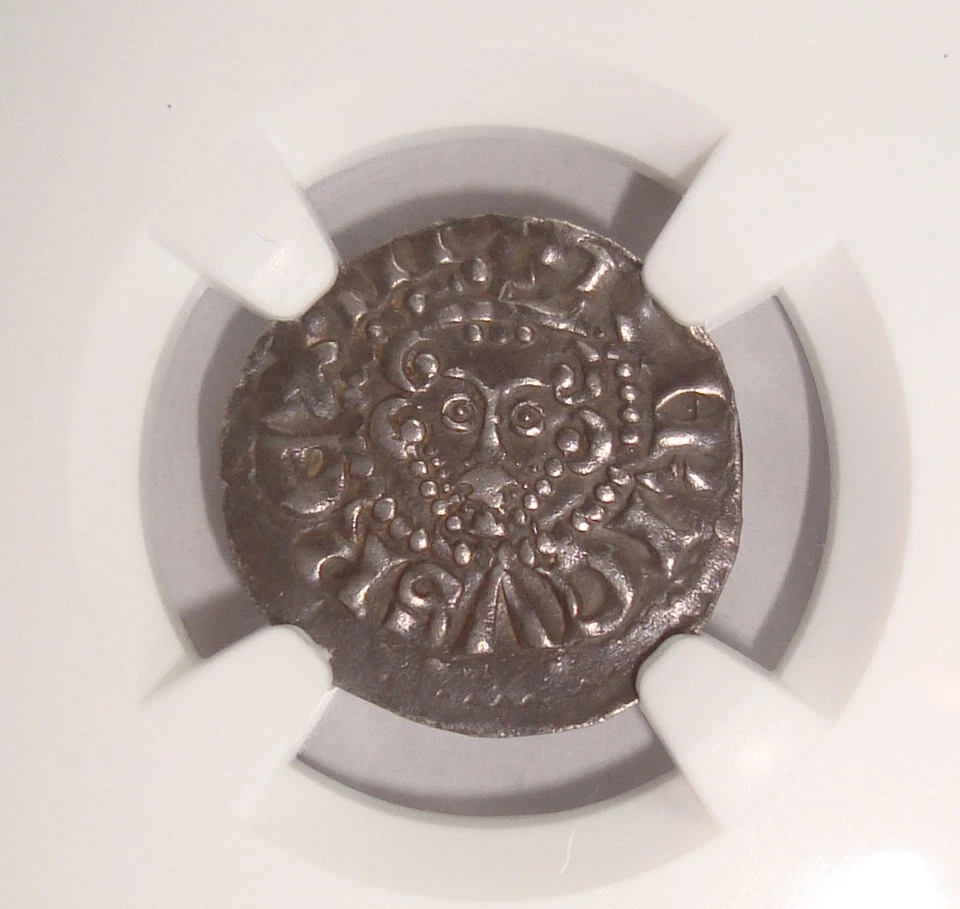 1248-1250 Inglaterra, Enrique III Londres Casa de la Moneda Cruz Larga Centavo de Plata NGC XF45 Foto 1 de 4