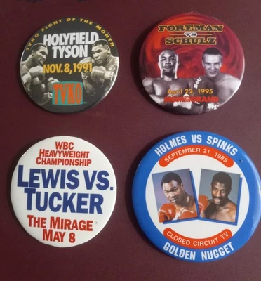 4 Large Vintage Heavyweight Boxing Pins. - Image 1 of 2