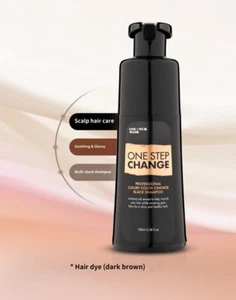 COU:TUR HAIR ONE STEP  LUXURY COLOR CHANGE BLACK SHAMPOO 180ml Gray Hair Cover - Picture 1 of 9