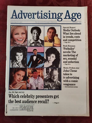 Rare ADVERTISING AGE Magazine November 7 1983 Celebrity Presenters in Ads - Image 1 of 2