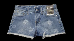 NWT Art Class Girls Denim Mid-rise Cutoff Floral Jean Shorts Size L {10/12) - Picture 1 of 3