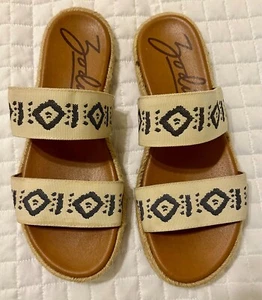 ZODIAC süße, bequeme hellbraune Multi Tribal Print Pantolette Sandale Damengröße 8 - Bild 1 von 7
