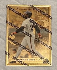 1996 Leaf Preferred Steel Gold Parallel Barry Bonds #6 Metal w/ Protective Film