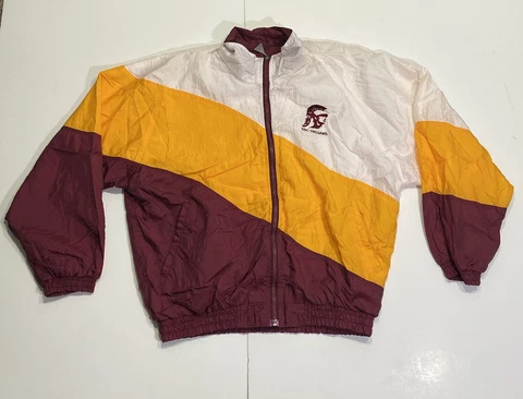 Vintage USC Trojans Red Oak Sportswear Windbreaker Pullover Full Zip Men Size XL Cover