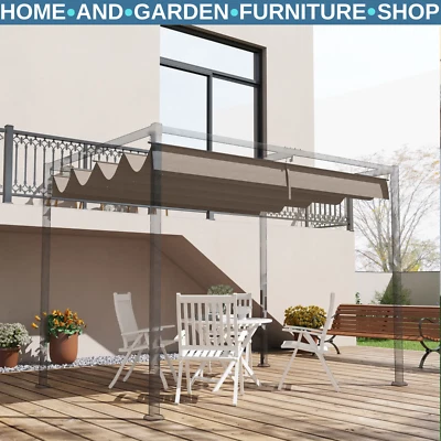 Pergola Roof Sun Shelter UV30+ Protected Replacement Canopy UV-Resistant Coffee - Image 1 of 4