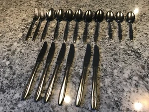 17-teiliges Vintage MCM Japan Atomic Starburst Star Edelstahl Besteck Set - Bild 1 von 6