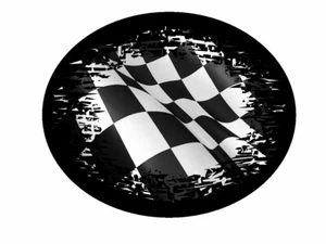 Calcomanía de vinilo FADE TO BLACK B&W bandera de carreras a cuadros 160x130 mm - Imagen 1 de 1