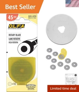 Versatile 45mm Rotary Cutter Blades - 10 Pack for Crafting & Sewing Projects - Picture 1 of 7