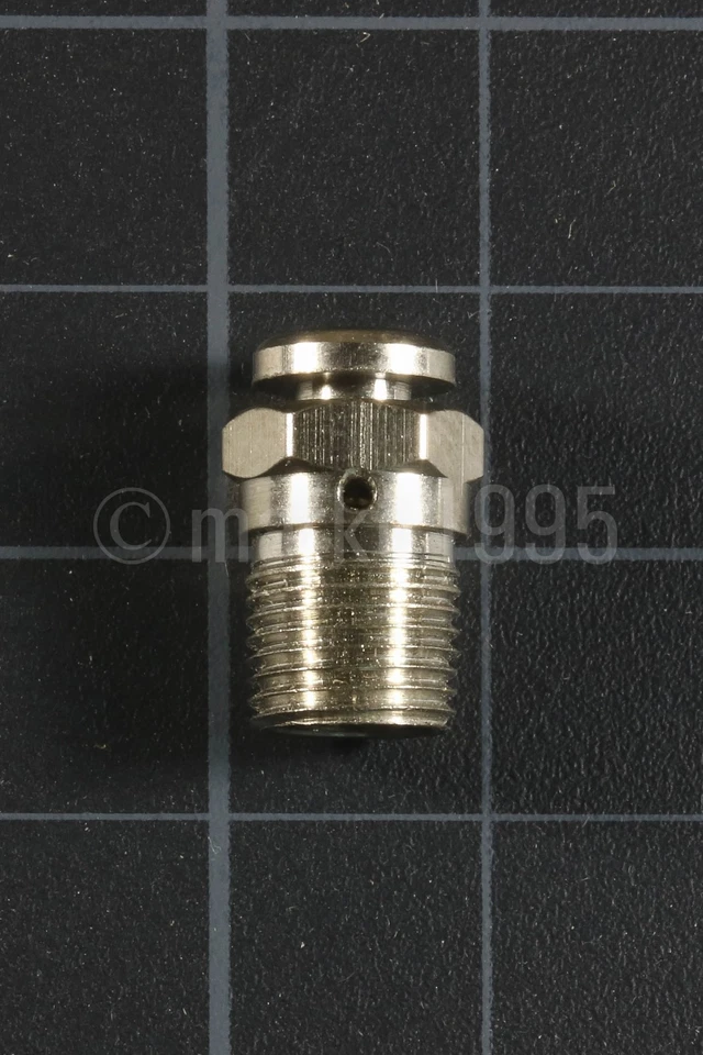 [x1] 1/8" NPT 711 nickel plated brass button air pressure bleeder relief valve - Image 1 of 1
