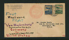 1936 Germany Zeppelin Flight to USA via  Von Hindenburg Air Mail Cover