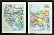 1902 Oxford History 2 Maps Eastern or Holy Roman Empire Greece Turkey Asia Minor