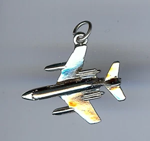 VINTAGE DIMENSIONAL STERLING SILVER AIRPLANE CHARM - Picture 1 of 2